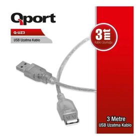 Qport Q-UZ3 3 m USB 2.0 Uzatma Kablosu