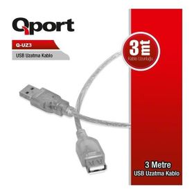 Qport Q-UZ3 3 m USB 2.0 Uzatma Kablosu