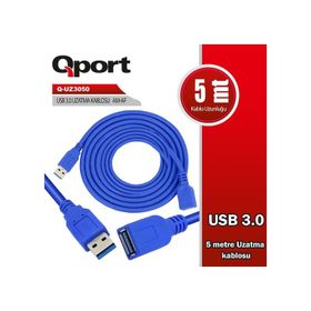 Qport Q-UZ5 5 mt USB Uzatma Kablosu