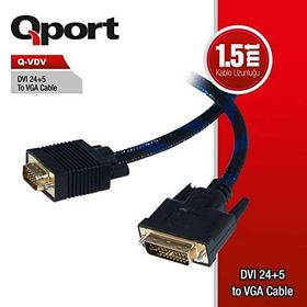 Qport Q-VDV 1.8 mt DVI to VGA Çevirici