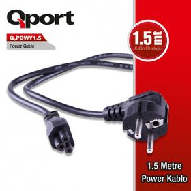 Qport QPOWY1.5 1.5 m PC Power Kablosu