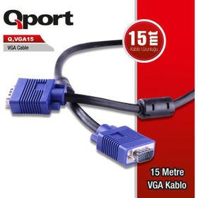 Qport QVGA15 15 mt 15 Pin VGA Kablo