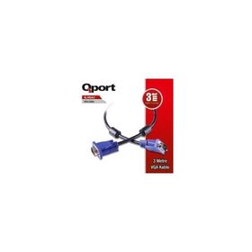 Qport QVGA3 3 mt 15 Pin VGA Kablo