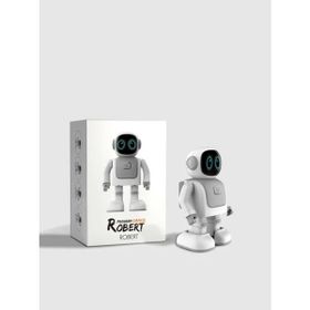 QPrint Dans Robotu Robert Beyaz Eğlenceli Öğretici Oyun Arkadaşı Bluetooth Hoparlör
