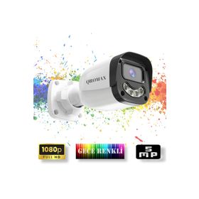 Qromax 2304W Gece Renkli Gösteren Full HD 5MP Lensli 4 Ultra Warm Ledli Güvenlik Kamerası