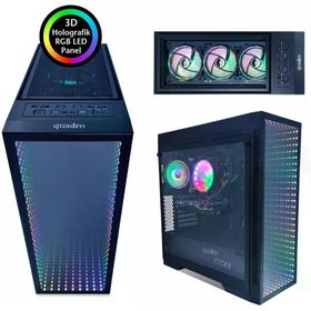 Quadro QT100 Titan 4x12 cm RGB Fan USB 3.0 Pencereli Full Tower Kasa