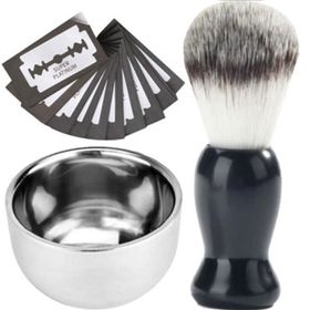 Qualis Shave F1 Tıraş Fırçası + Kase + 20 Adet Platinum Yaprak Jilet