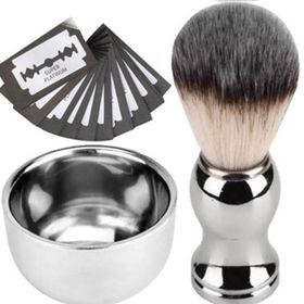 Qualis Shave F10 Tıraş Fırçası + Kase + 20 Adet Platinum Yaprak Jilet