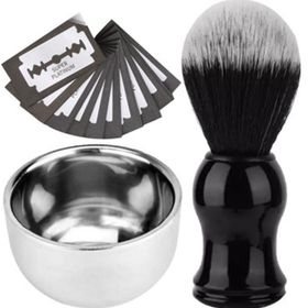 Qualis Shave F2 Tıraş Fırçası + Kase + 20 Adet Platinum Yaprak Jilet