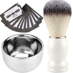 Qualis Shave F8 Tıraş Fırçası + Kase + 20 Adet Platinum Yaprak Jilet