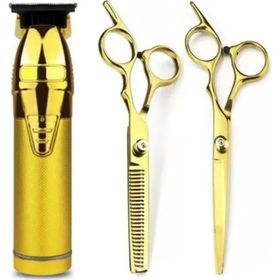 Qualis Shave R5 Elektrikli Sarı Saç Tıraş Makinesi+M8 Kesme+İnceltme Makas Set