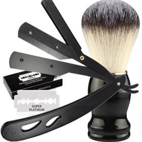 Qualis Shave U3 Full Metal Ustura + F8 Tıraş Fırça + 5'li Platinum Yaprak Jilet