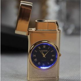 Quartz Saatli Altın Torch Jet Çakmak