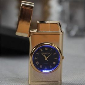 Quartz Saatli Altın Torch Jet Çakmak