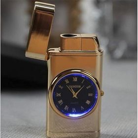 Quartz Saatli Altın Torch Jet Çakmak