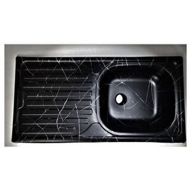 Quasar 43.5x86 Siyah Beyaz Sol Eviye