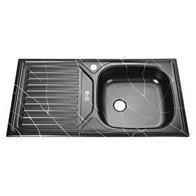 Quasar 43.5x86 Siyah Beyaz Sol Eviye