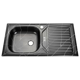 Quasar 43.5x86 Siyah Beyaz Sol Eviye