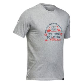 Quechua NH100 Gri Kısa Kollu Erkek Outdoor T-Shirt