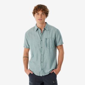 Quechua Yeşil - NH500 Erkek Kısa Kollu Outdoor Gömlek