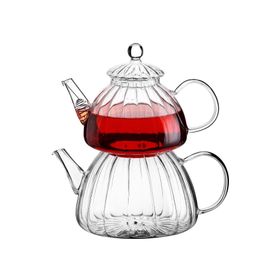 Queen’s Kitchen BLS-MLN-10233-CYD03 Borasilikat Cam Büyük Çaydanlık Takımı