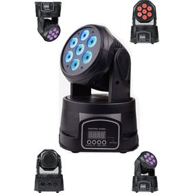 Quenlite Wash-107 7x10 W RGBW DMX Moving Head Robot Sahne Işık Sistemi