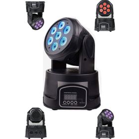 Quenlite Wash-107 7x10 W RGBW DMX Moving Head Robot Sahne Işık Sistemi