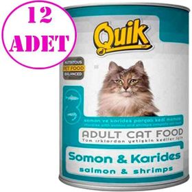 Quik 12x415 gr Somon ve Karidesli Kedi Konservesi