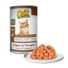 Quik 415 gr Parça Etli Ciğer ve Tavşan Etli Yetişkin Kedi Konservesi
