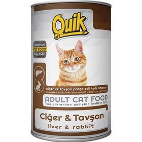 Quik 415 gr Parça Etli Ciğer ve Tavşan Etli Yetişkin Kedi Konservesi