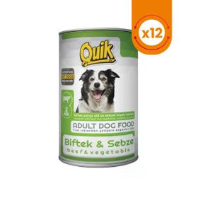 Quik Biftek ve Sebzeli 12x415 gr Köpek Konserve Maması