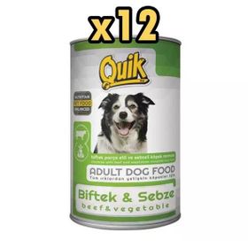 Quik Biftek ve Sebzeli 12x415 gr Köpek Konserve Maması