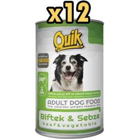 Quik Biftek ve Sebzeli 12x415 gr Köpek Konserve Maması