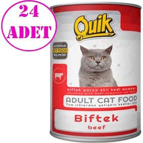 Quik Biftekli 24x415 gr Kedi Konservesi