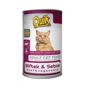 Quik Biftekli Sebzeli 415 gr Kedi Konserve Maması