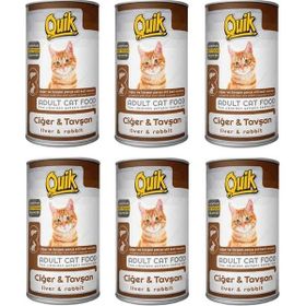 Quik Ciğerli ve Tavşanlı 6x415 gr Yetişkin Kedi Konserve Maması