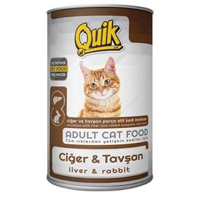 Quik Ciğerli ve Tavşanlı 6x415 gr Yetişkin Kedi Konserve Maması