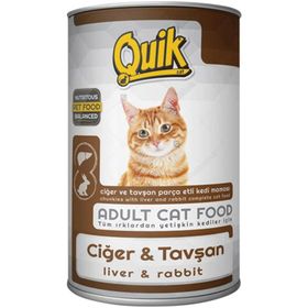 Quik JPM017086 Ciğerli Ve Tavşan Etli 415 Gr Konserve Kedi Maması