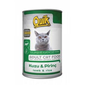 Quik Kuzu Etli ve Pirinçli 6x415 gr Kedi Konserve