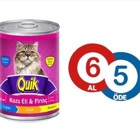Quik Kuzu Etli ve Pirinçli 6x415 gr Kedi Konserve