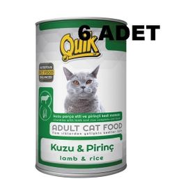 Quik Kuzu Etli ve Pirinçli 6x415 gr Kedi Konserve