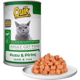 Quik Kuzu Etli ve Pirinçli 6x415 gr Kedi Konserve