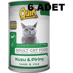 Quik Kuzu Etli ve Pirinçli 6x415 gr Kedi Konserve