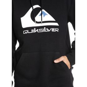 Quiksilver EQYFT04450 BIG LOGO HOOD Siyah Erkek Kapüşonlu Baskılı Sweatshirt