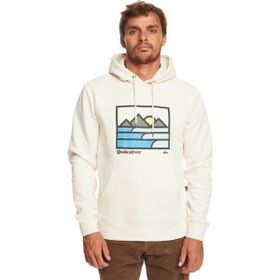 Quiksilver EQYFT04832 Beyaz Landscape Lines Hoodie Erkek Sweatshirt