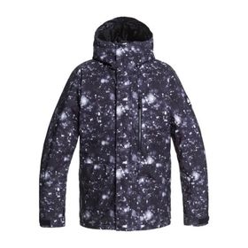 Quiksilver EQYTJ03267 Siyah Beyaz Mission Printed Erkek Snowboard Su Geçirmez Kar Montu