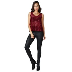 Quincey Bd2246 Bordo Dantel Detaylı Bluz