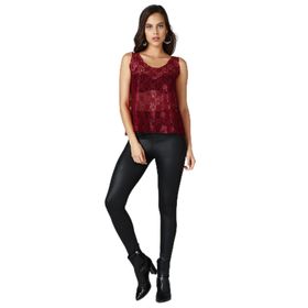 Quincey Bd2246 Bordo Dantel Detaylı Bluz
