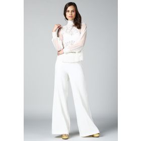 Quincey Bd2265 Beyaz Dantel Detaylı Bluz