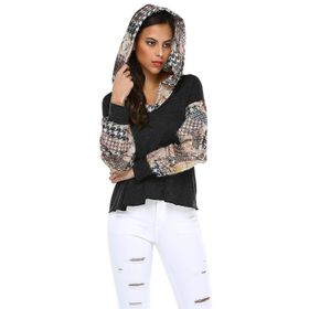 Quincey BD2337 Füme Kapüşonlu Kadın Sweatshirt